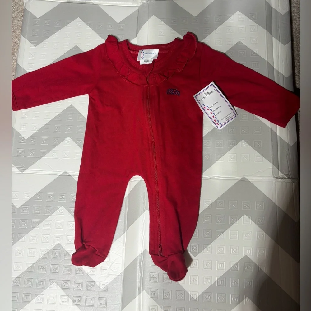 Red Ole Miss Kids One Piece 12m